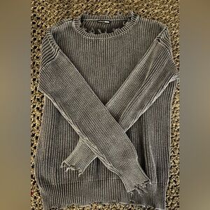 Gray Distressed Sweater